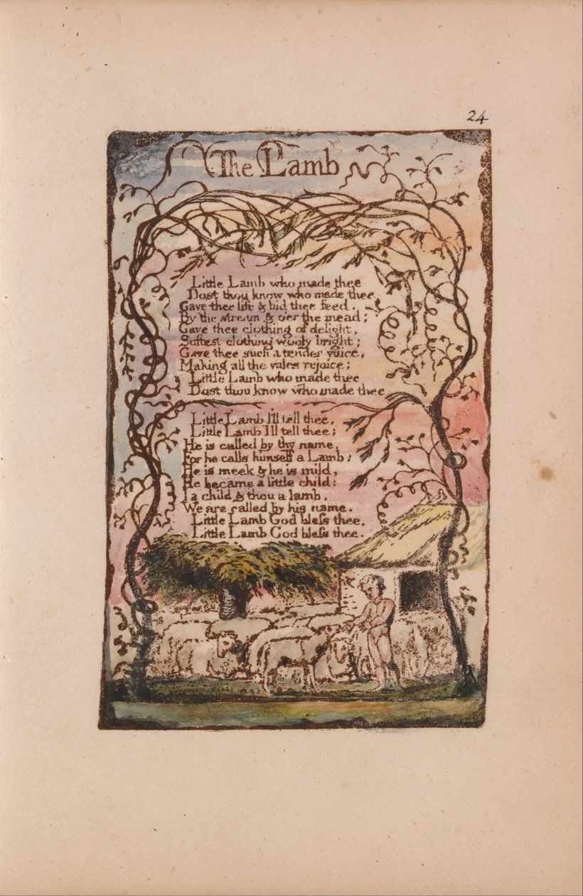 Sange om uskyld og erfaring, plade 24, The Lamb (Bentley 8) af William Blake