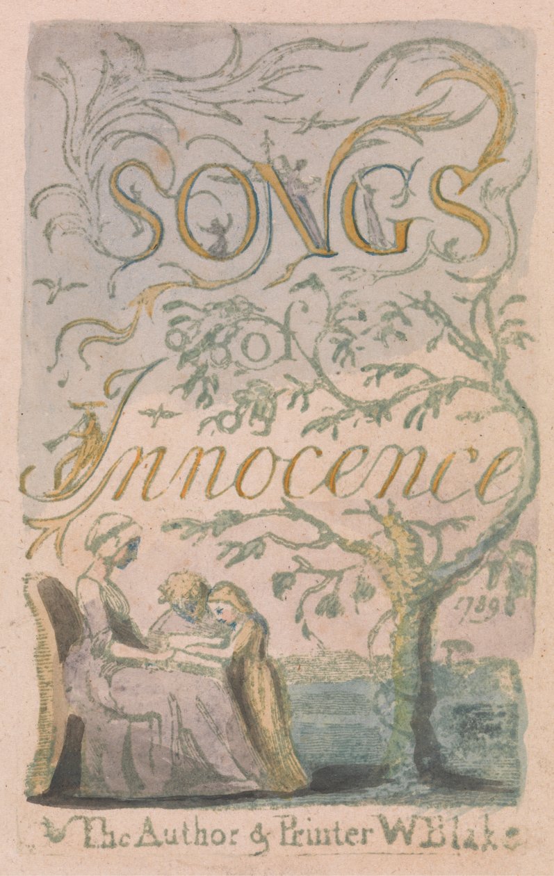 Sange om uskyld og om erfaring, plade 2, titelside for uskyld (Bentley 3) af William Blake