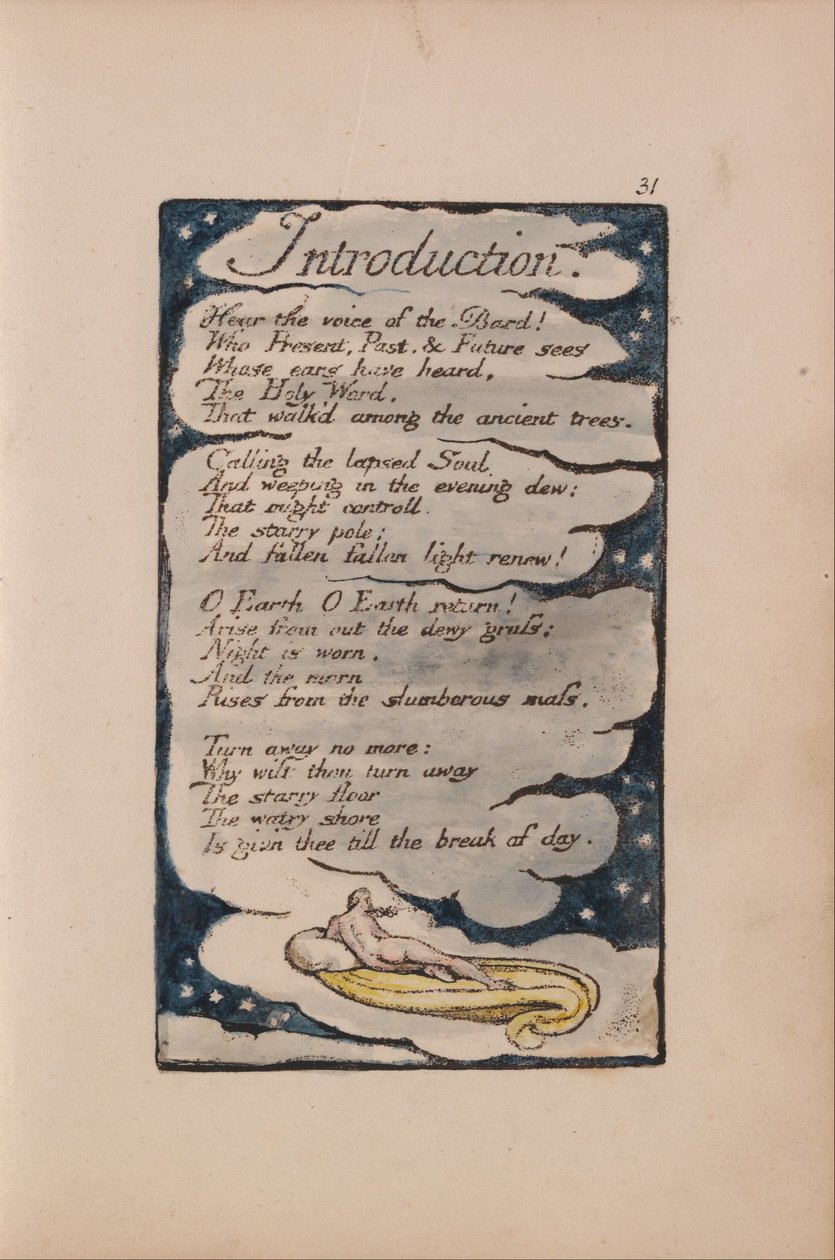 Sange om uskyld og erfaring, plade 31, introduktion (Bentley 30) af William Blake