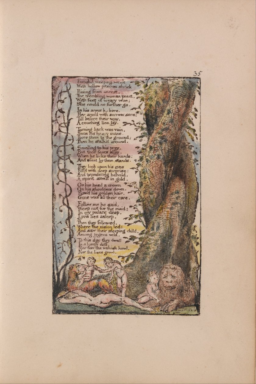 Sange om uskyld og erfaring, plade 35, Den lille pige fundet (Bentley 36) af William Blake