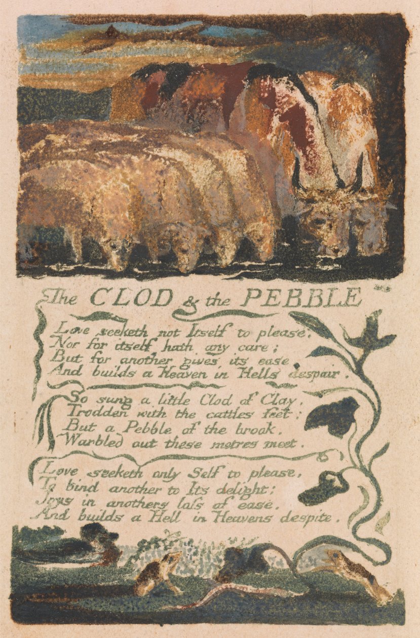 Sange om uskyld og erfaring, plade 36, "The Clod and the Pebble" (Bentley 32) af William Blake