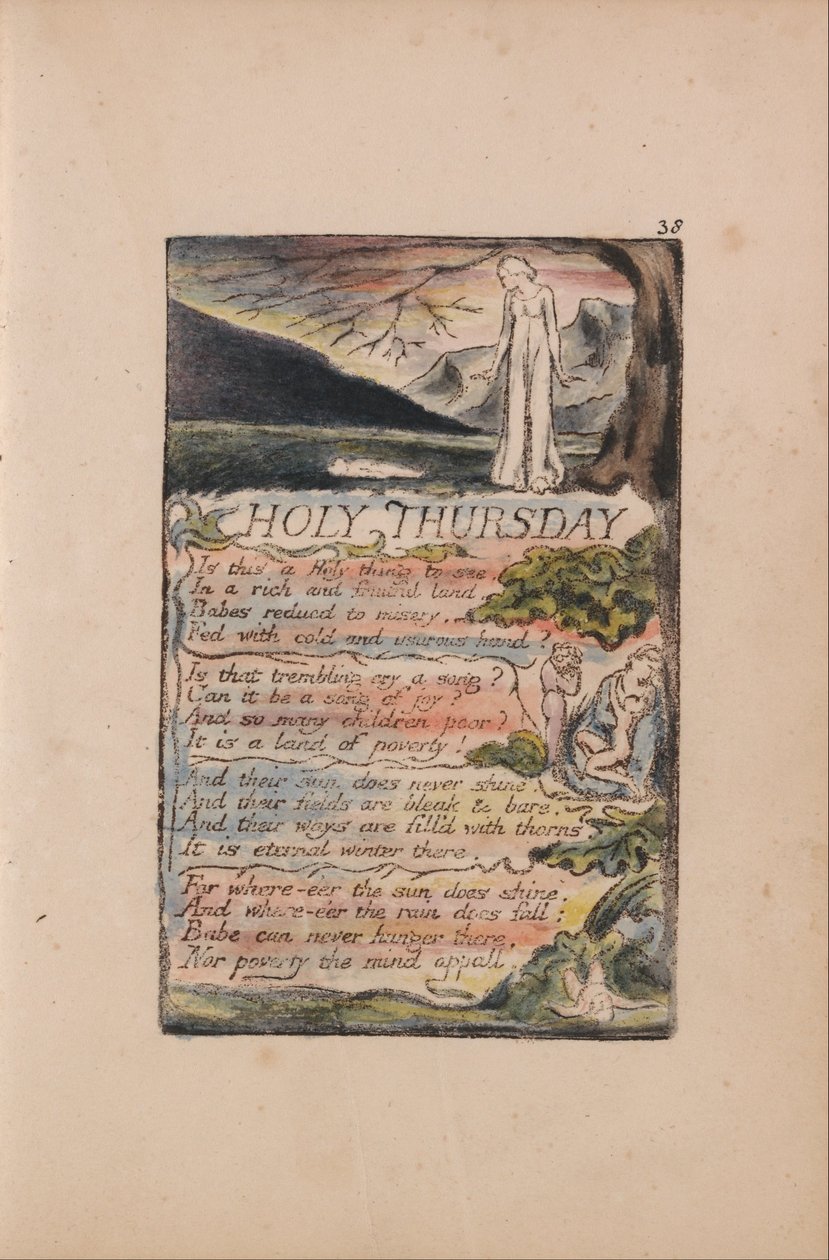 Sange om uskyld og erfaring, plade 38, hellig torsdag (Bentley 33) af William Blake