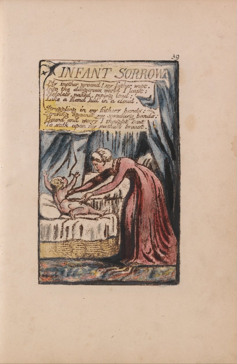 Sange om uskyld og erfaring, plade 39, spædbarnssorg (Bentley 48) af William Blake