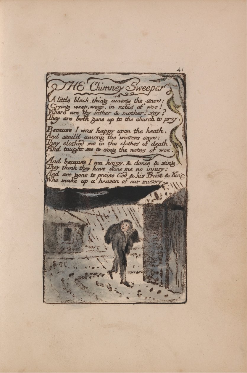 Sange om uskyld og erfaring, plade 41, skorstensfejeren (Bentley 37) af William Blake