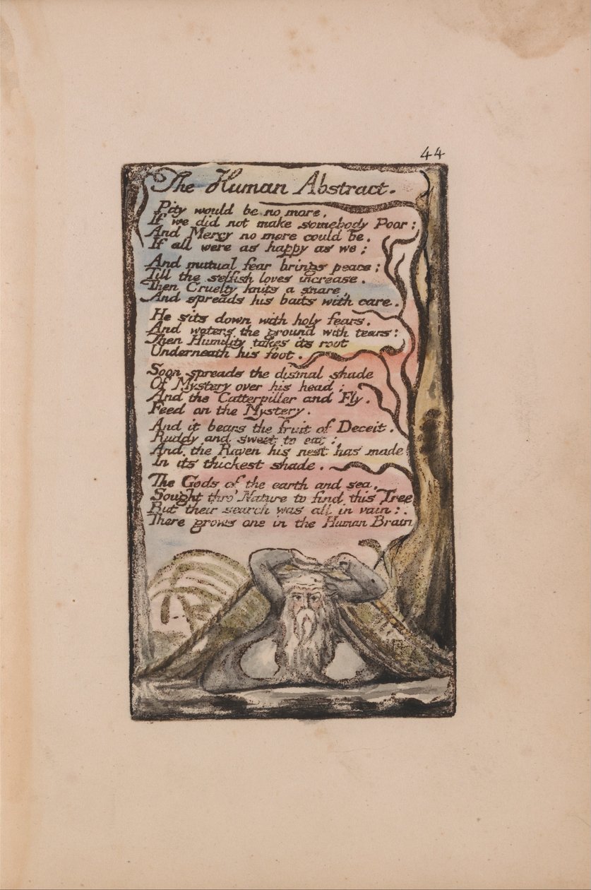 Sange om uskyld og erfaring, plade 44, The Human Abstract (Bentley 47) af William Blake