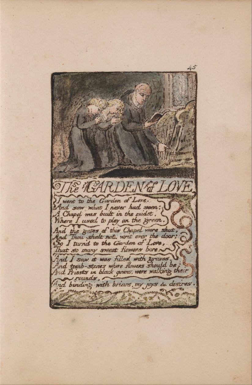 Sange om uskyld og erfaring, plade 45, Kærlighedens have (Bentley 44) af William Blake