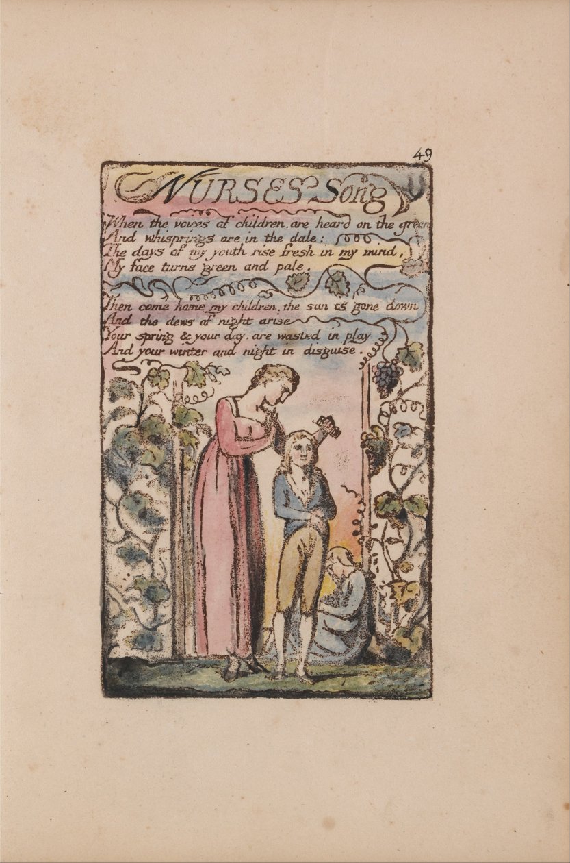 Sange om uskyld og erfaring, plade 49, sygeplejerskesang (Bentley 38) af William Blake