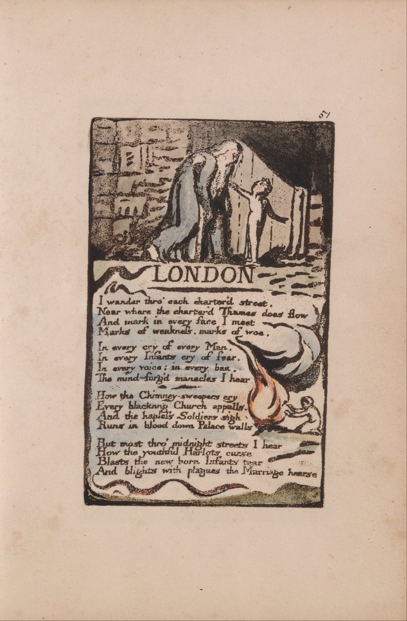 Songs of Innocence and of Experience, Plate 51, London (Bentley 46) af William Blake