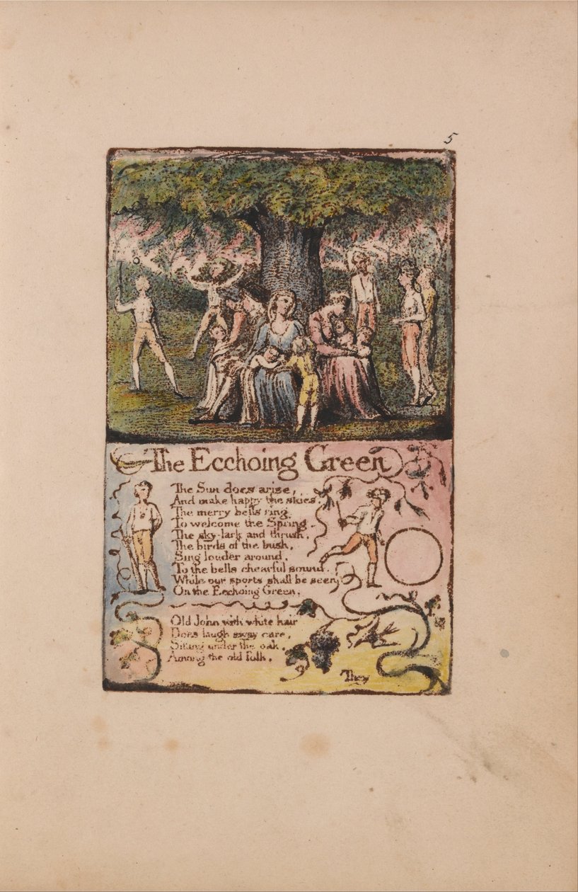 Sange om uskyld og erfaring, plade 5, The Ecchoing Green (Bentley 6) af William Blake
