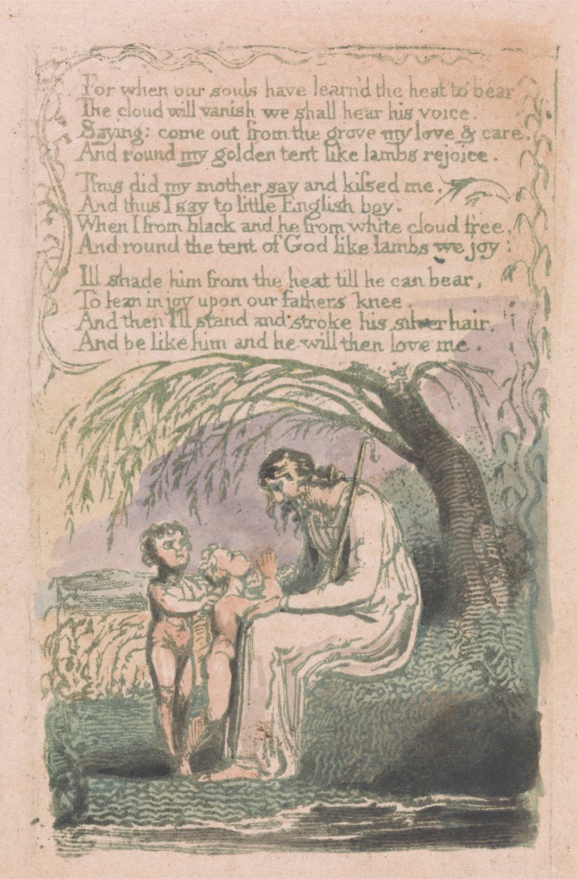 Sange om uskyld og om erfaring, plade 6, "The Little Black Boy" (Bentley 10) af William Blake