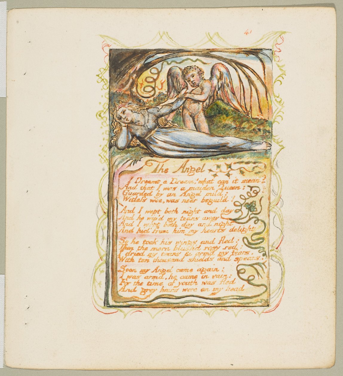 Sange om uskyld og erfaring: Englen, ca. 1825. af William Blake