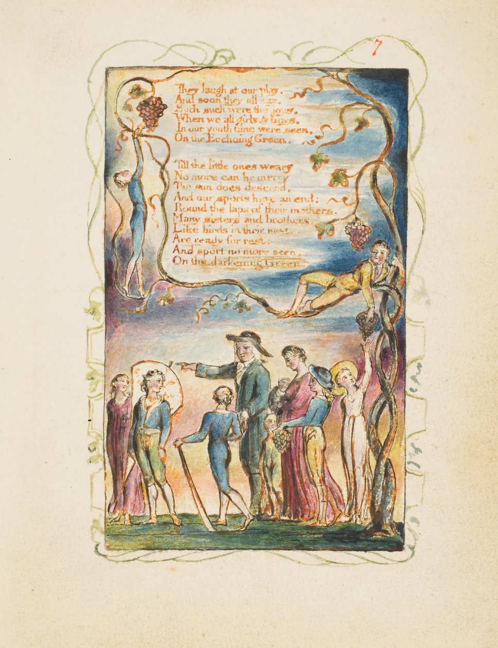 Sange om uskyld og om oplevelse: Den ekkoende grønne anden plade, ca. 1825. af William Blake