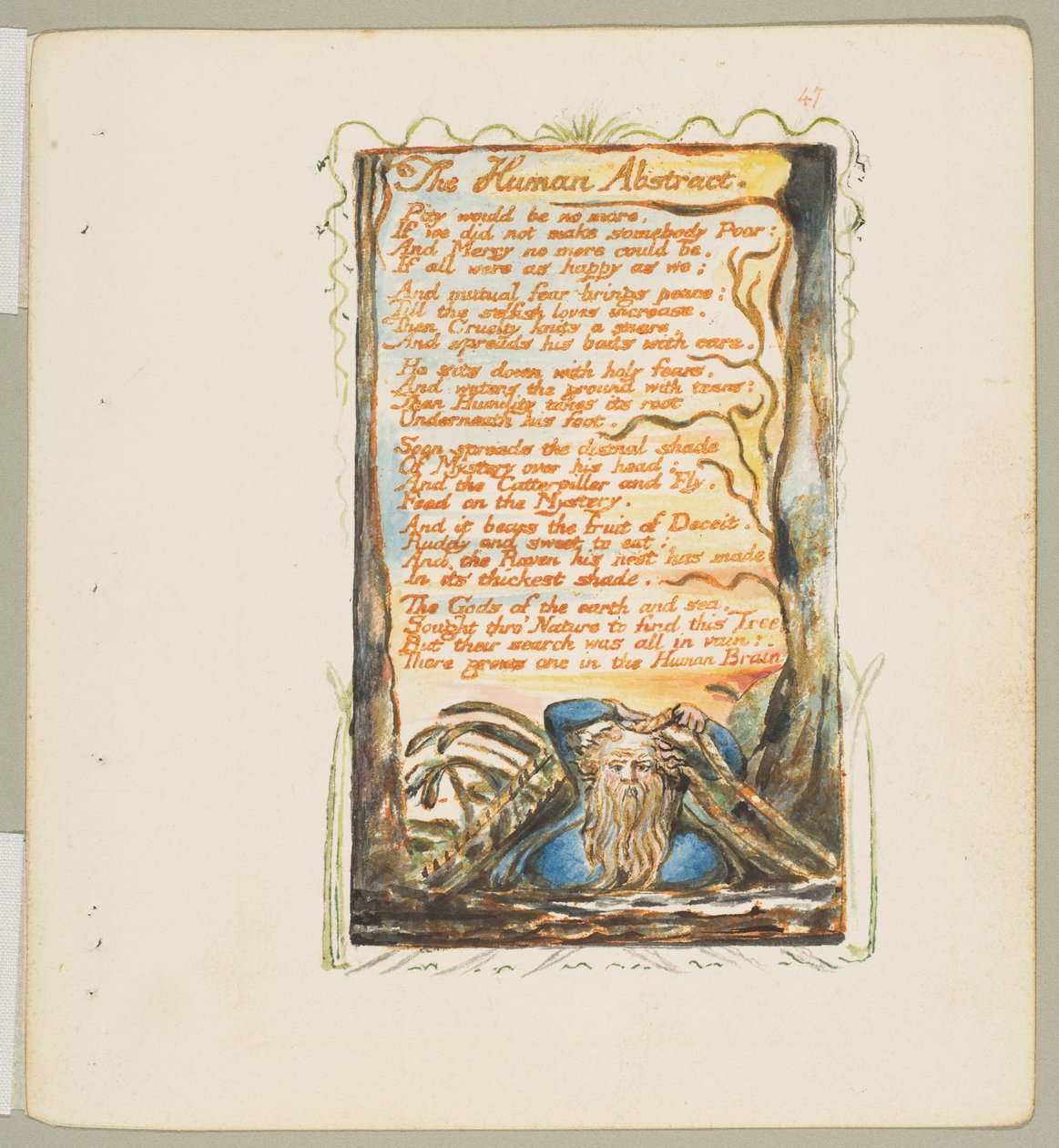 Sange om uskyld og erfaring: The Human Abstract, ca. 1825. af William Blake