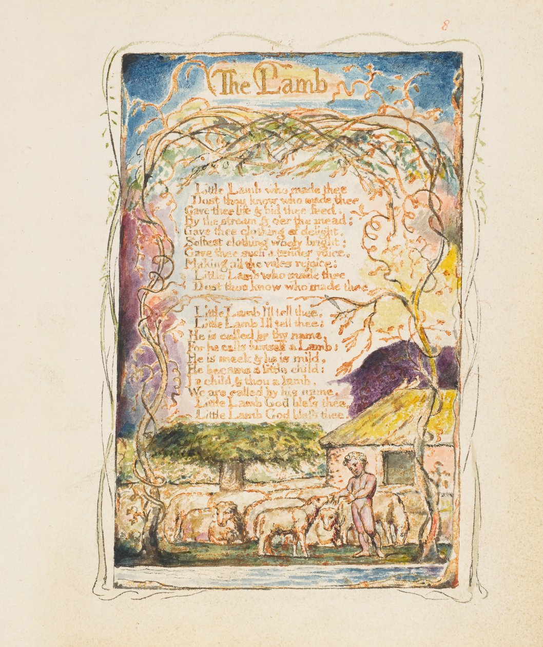 Sange om uskyld og erfaring: Lammet, ca. 1825. af William Blake