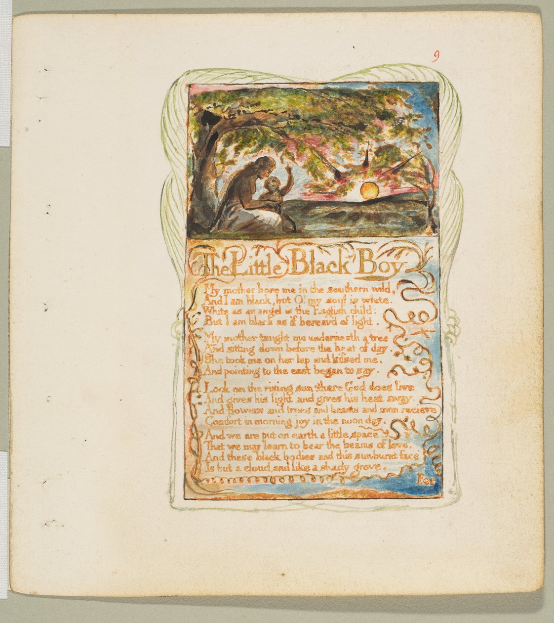 Sange om uskyld og erfaring: Den lille sorte dreng, ca. 1825. af William Blake