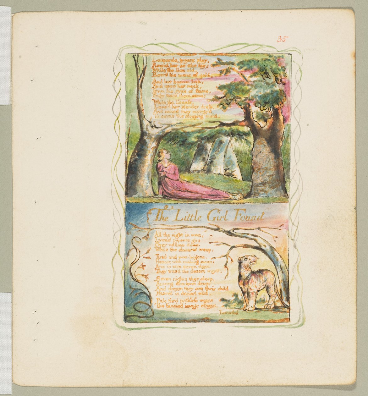 Sange om uskyld og erfaring: The Little Girl Lost The Little Girl Found, ca. 1825. af William Blake