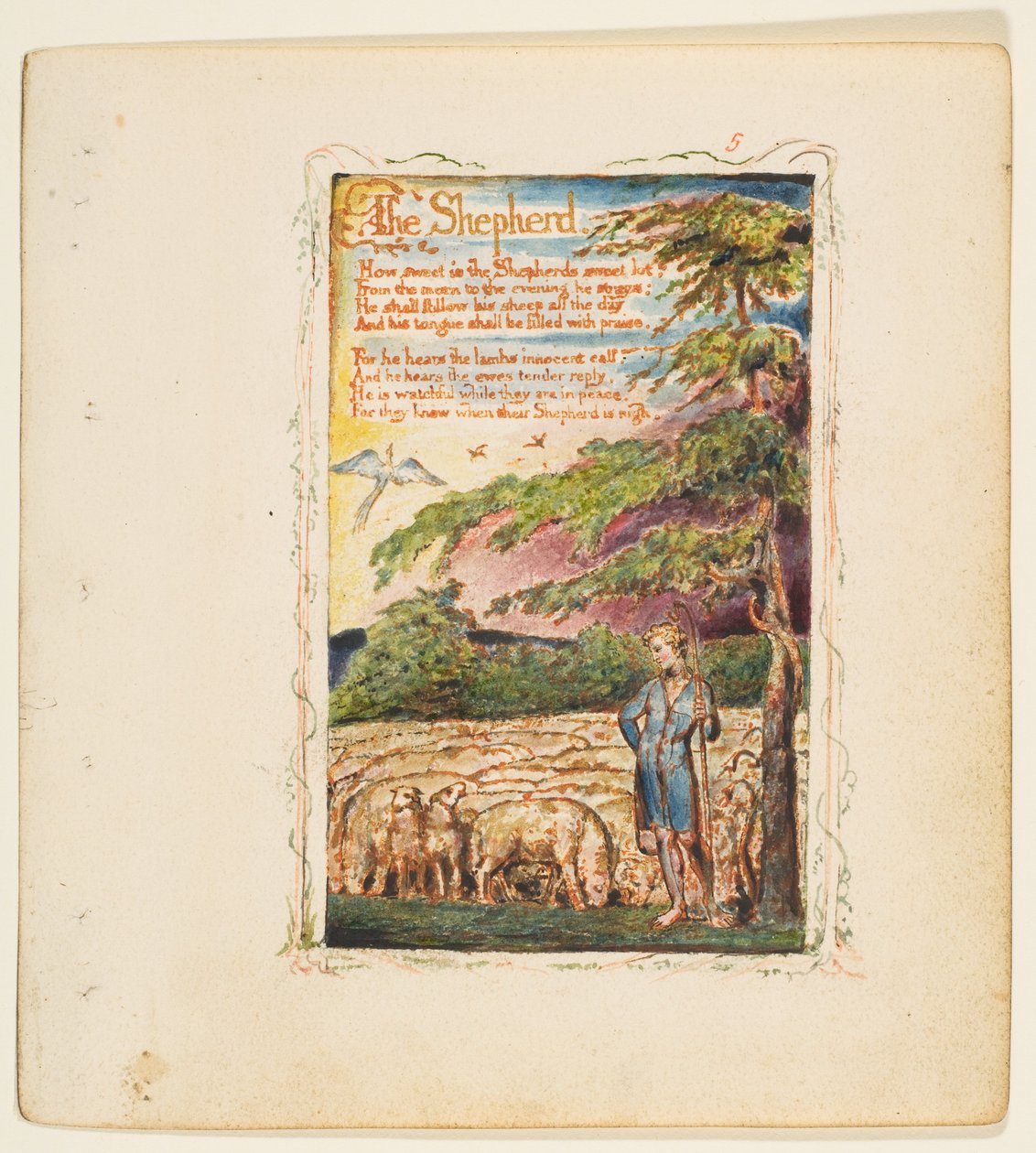 Sange om uskyld og erfaring: Hyrden, ca. 1825. af William Blake