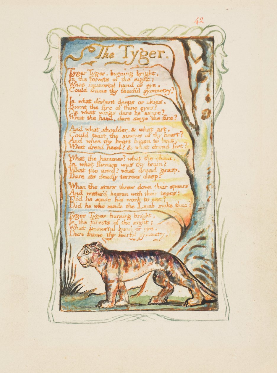 Sange om uskyld og erfaring: Tygeren, ca. 1825. af William Blake