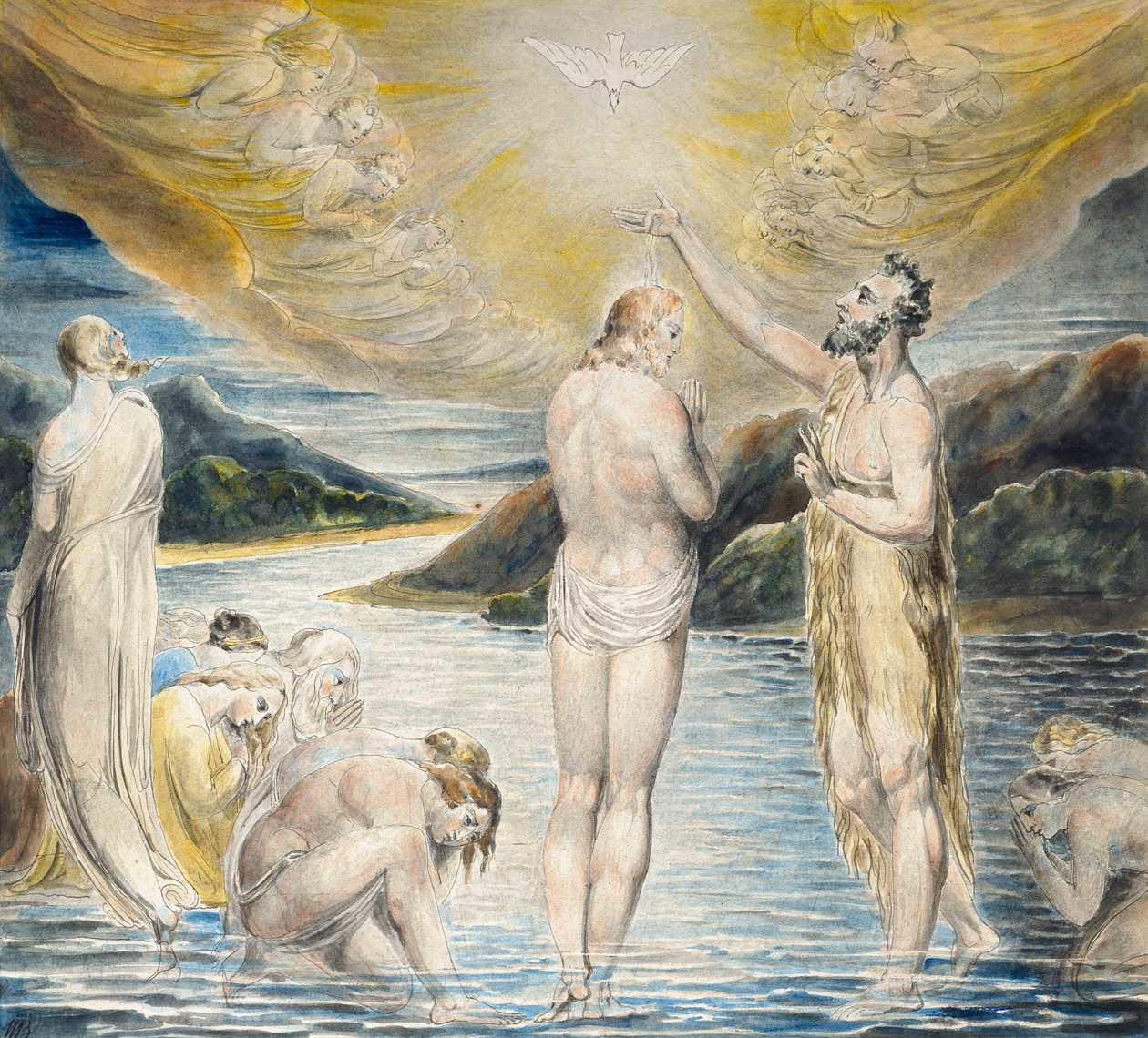 Kristi dåb, c1803 af William Blake