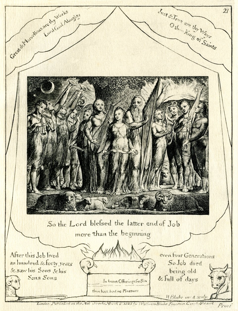 Jobs Bog 42:12 illustreret af William Blake af William Blake