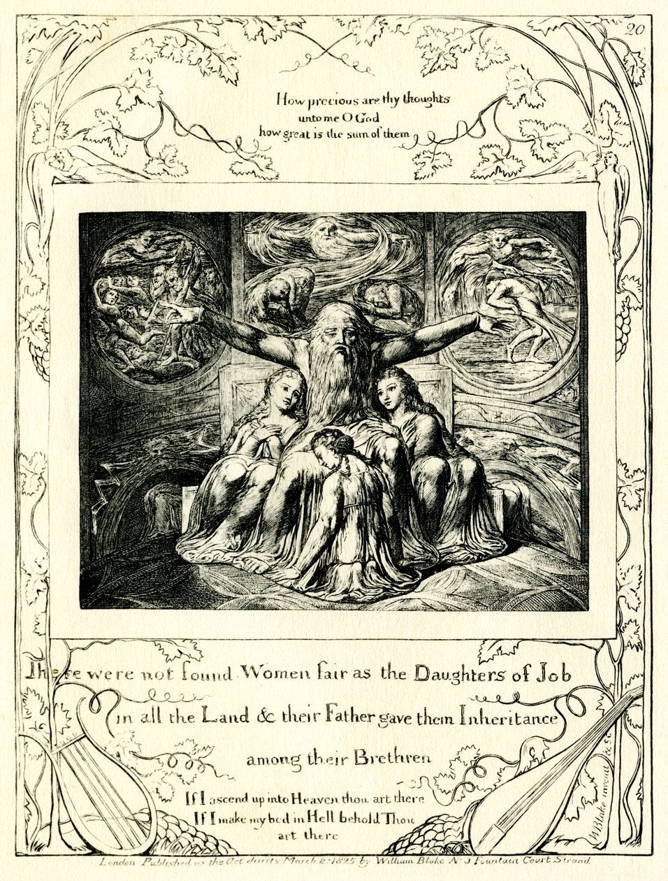 Jobs Bog 42:15 illustreret af William Blake af William Blake