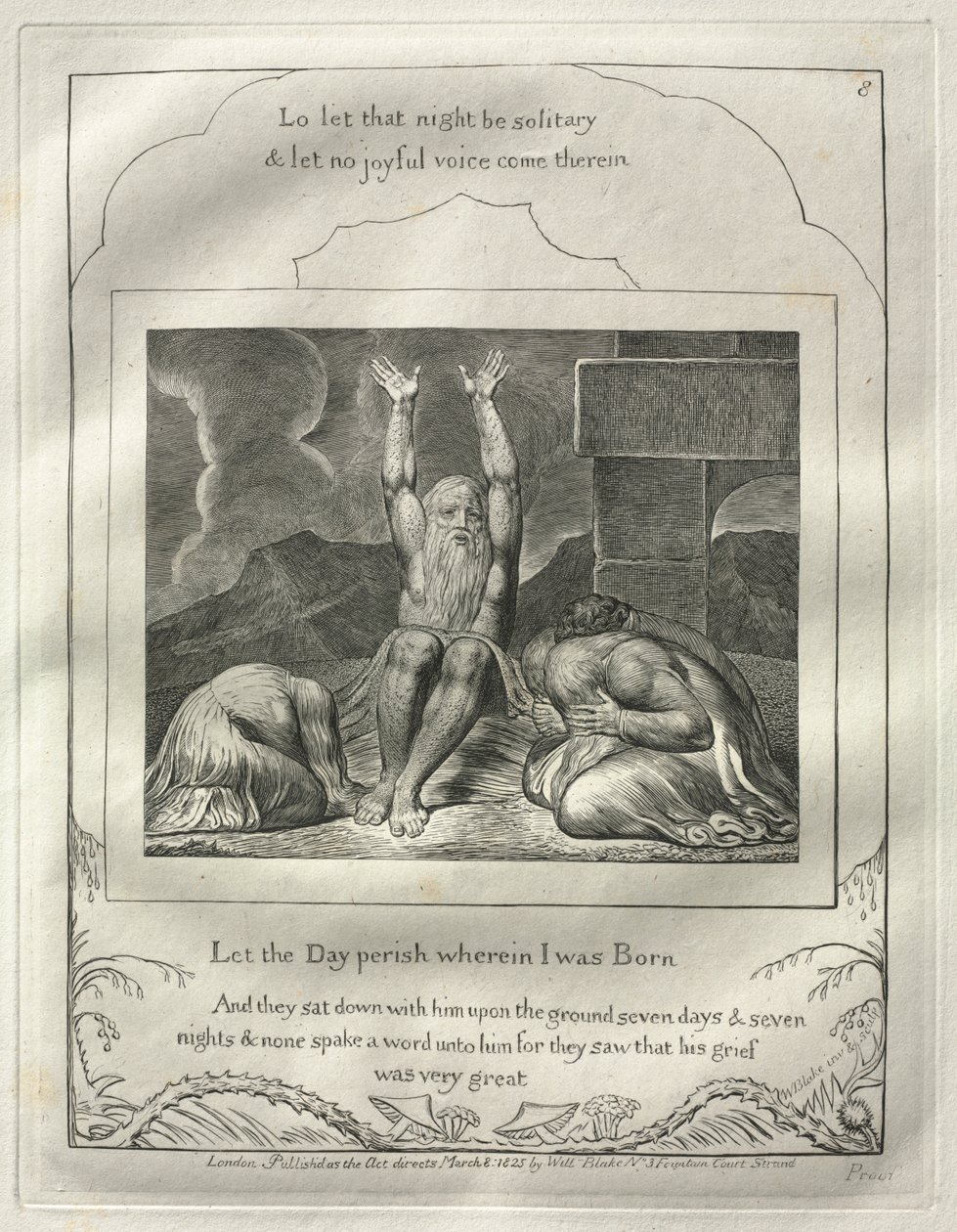 Jobs Bog: Nr. 8, Lad den dag forgå, hvor jeg blev født af William Blake