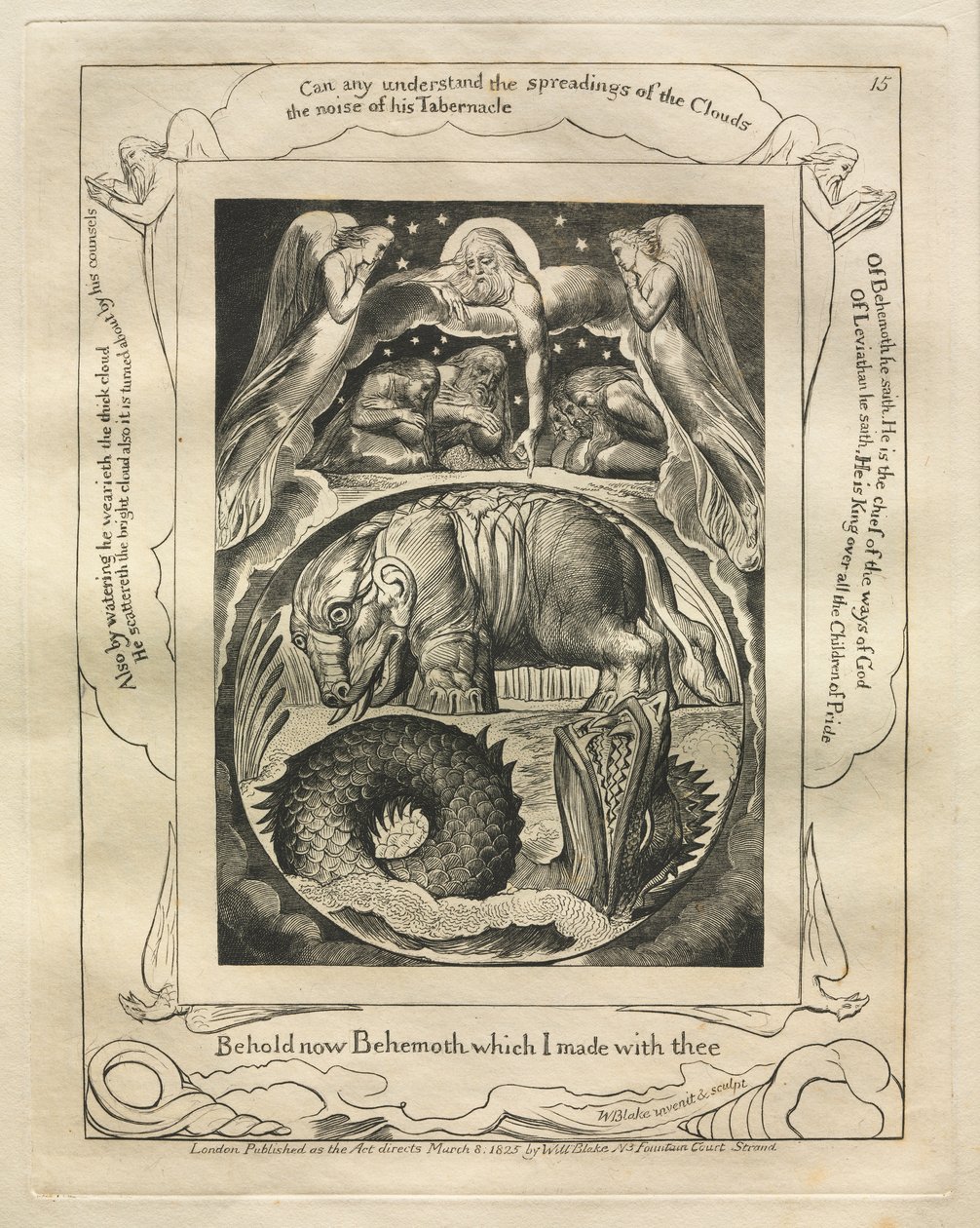 Jobs Bog: Pl. 15, Se nu Behemoth, som jeg lavede med dig af William Blake