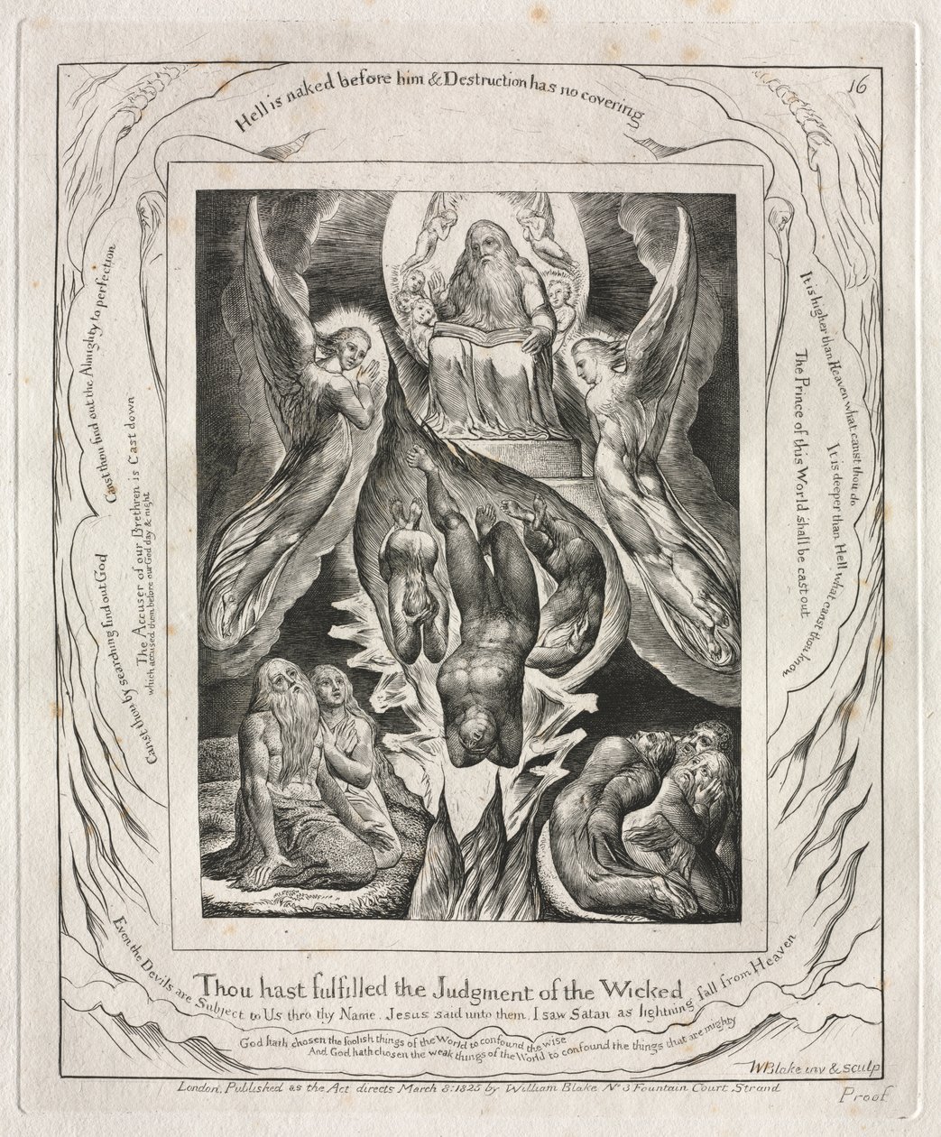 Jobs Bog: Pl. 16, du har fuldbyrdet den ugudeliges dom af William Blake