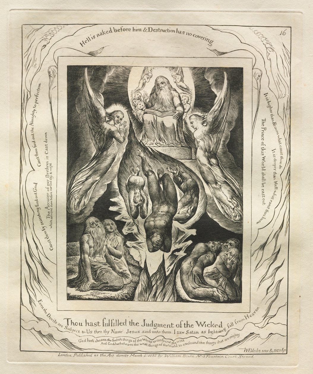 Jobs Bog: Pl. 16, du har fuldbyrdet den ugudeliges dom af William Blake