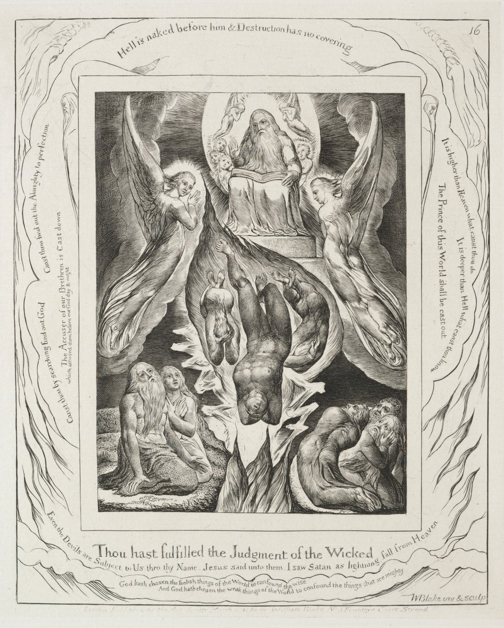 Jobs Bog: Pl. 16, du har fuldbyrdet de ugudeliges dom af William Blake