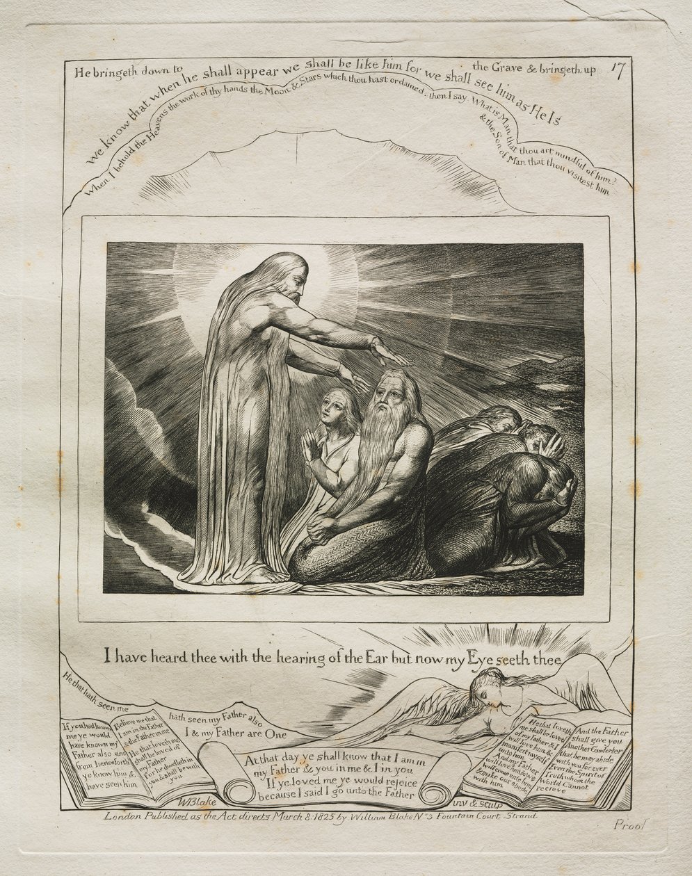 Jobs Bog: Pl. 17, jeg har hørt dig med Ørets hørelse, men nu ser mit Øje dig af William Blake
