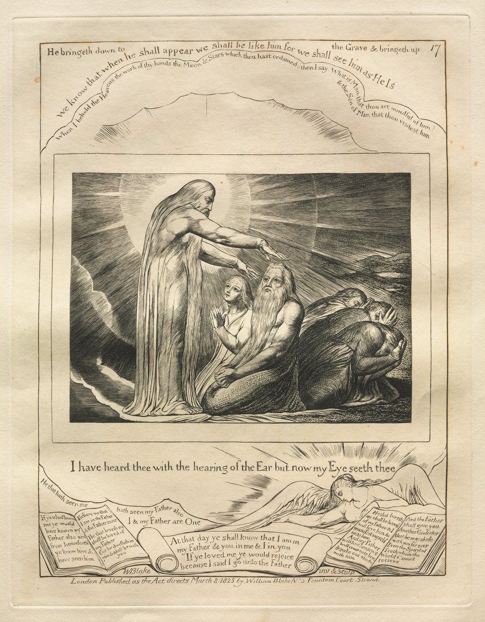 Jobs Bog: Pl. 17, jeg har hørt dig med Ørets hørelse, men nu ser mit Øje dig af William Blake