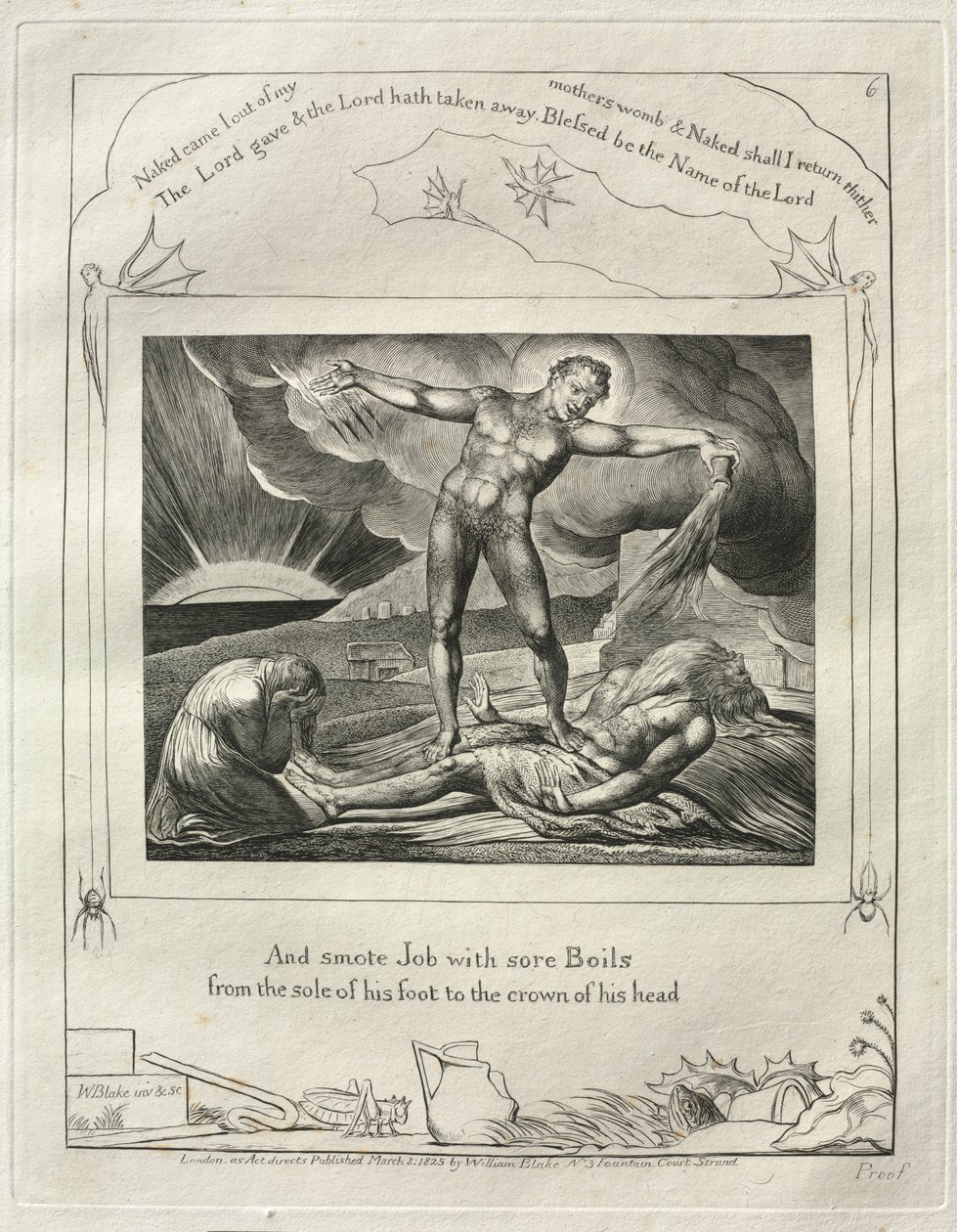 Jobbogen: pl. 6, og slå job med ømme koger / fra foden på foden til kronen på hovedet af William Blake