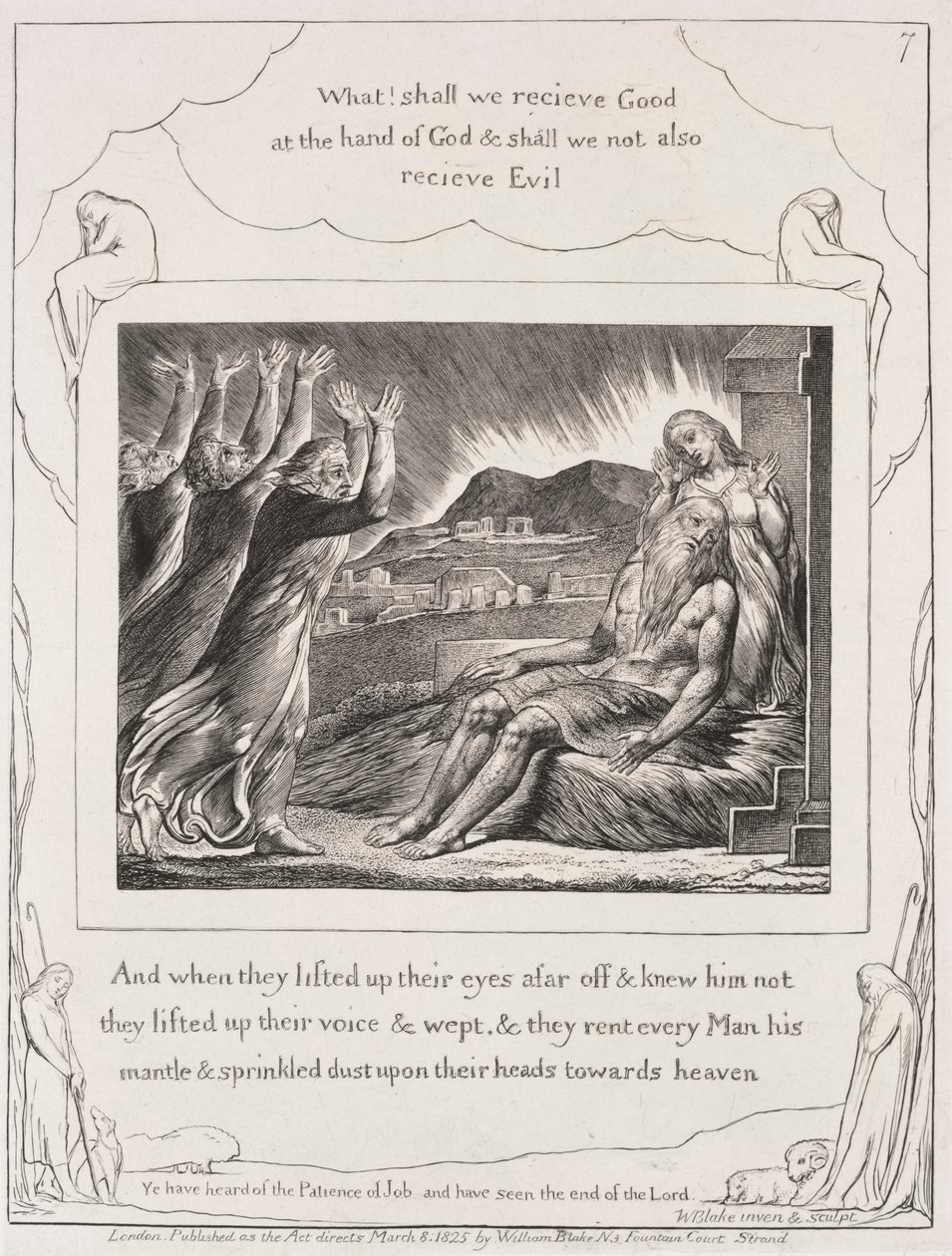 Jobs Bog: Pl. 7, Og da de havde opløftet deres Øjne af William Blake