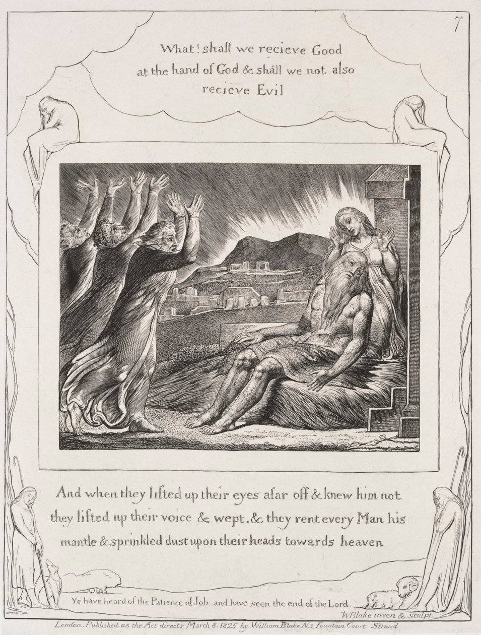 Jobs Bog: Pl. 7, og da de havde løftet deres øjne, 1825. af William Blake