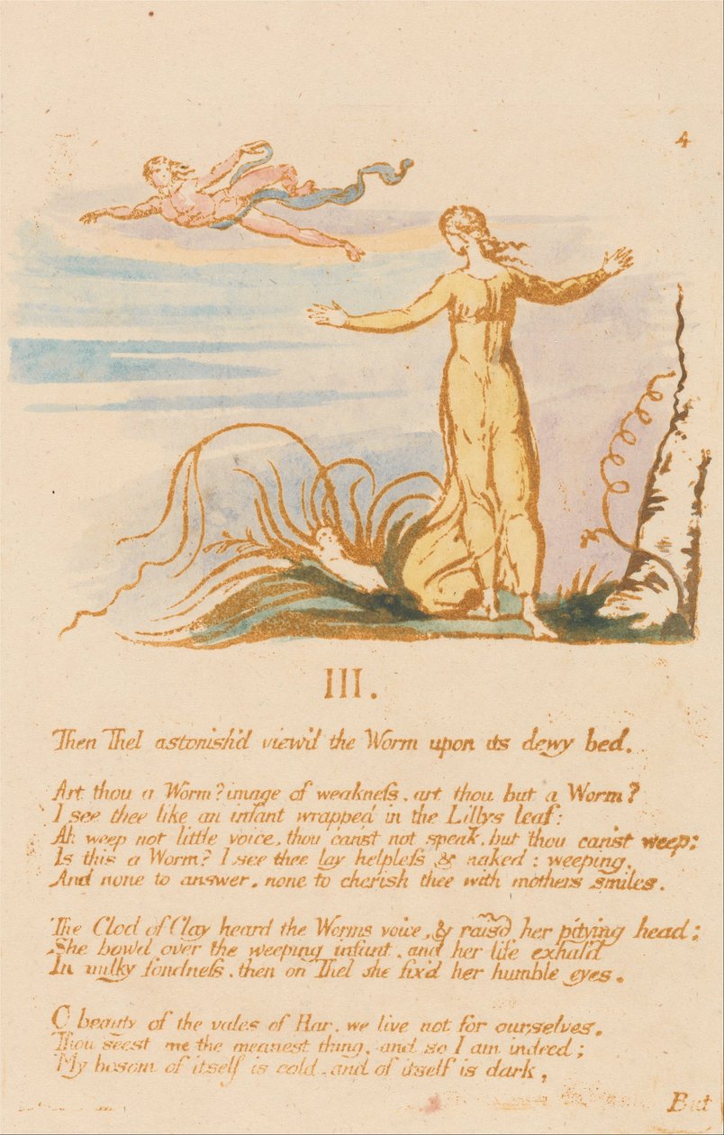 Thels Bog, Plade 6, III. , Så forbavsede Thel. . . . af William Blake