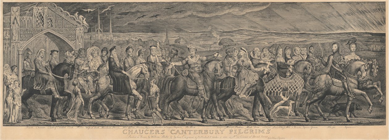 The Canterbury Pilgrims, 1810. af William Blake