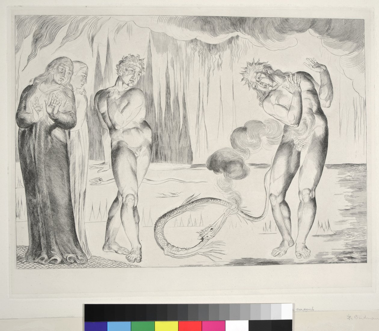 The Circle of Thieves: Buoso Donati Angrebet af Slangen, Inferno, Canto XXV, illustration til 