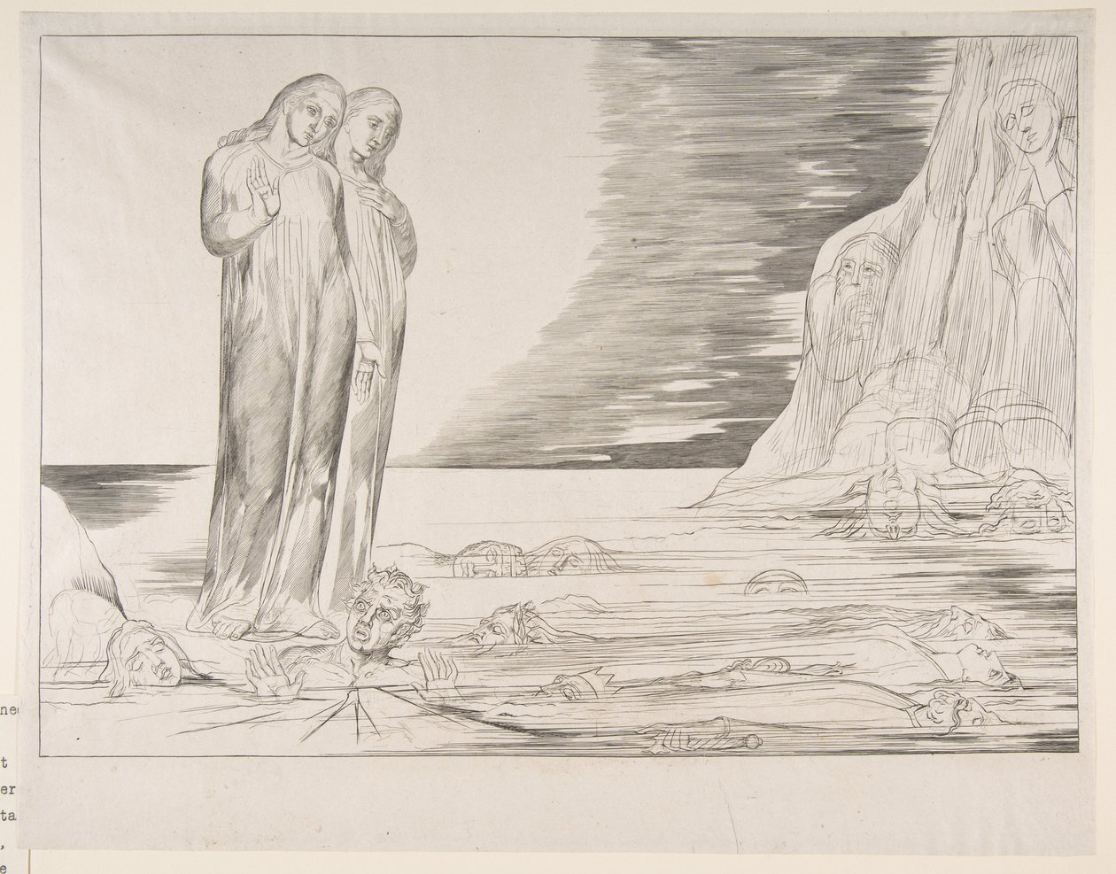 The Circle of Traitors: Dantes Foot Striking Bocca Degli Abbate, fra Dantes Infe..., ca. 1825-27. af William Blake