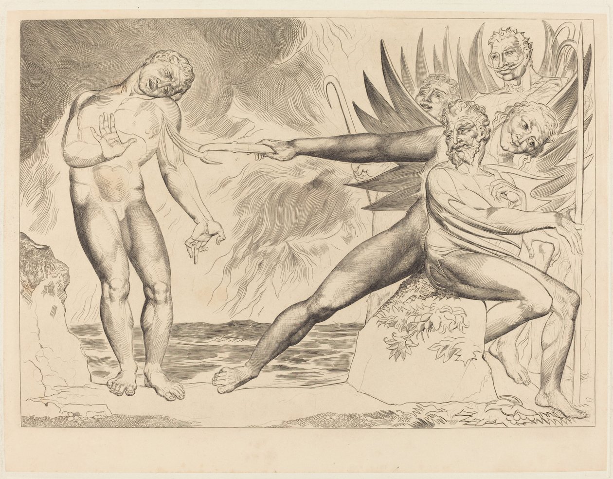 Kredsen af de korrupte embedsmænd; de Djævle, der plager Ciampolo af William Blake