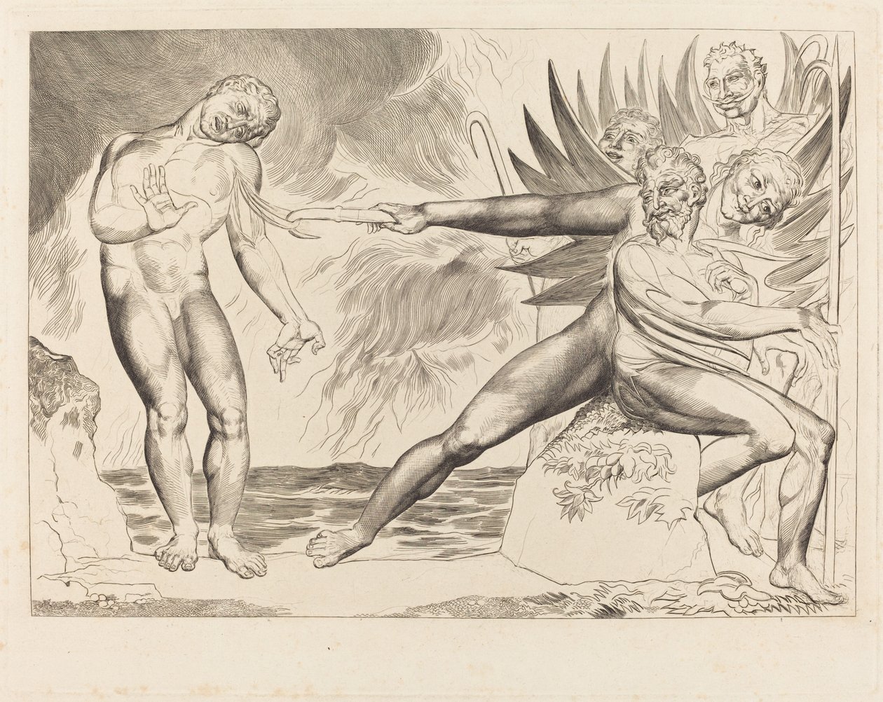 Kredsen af de korrupte embedsmænd; de Djævle, der plager Ciampolo af William Blake