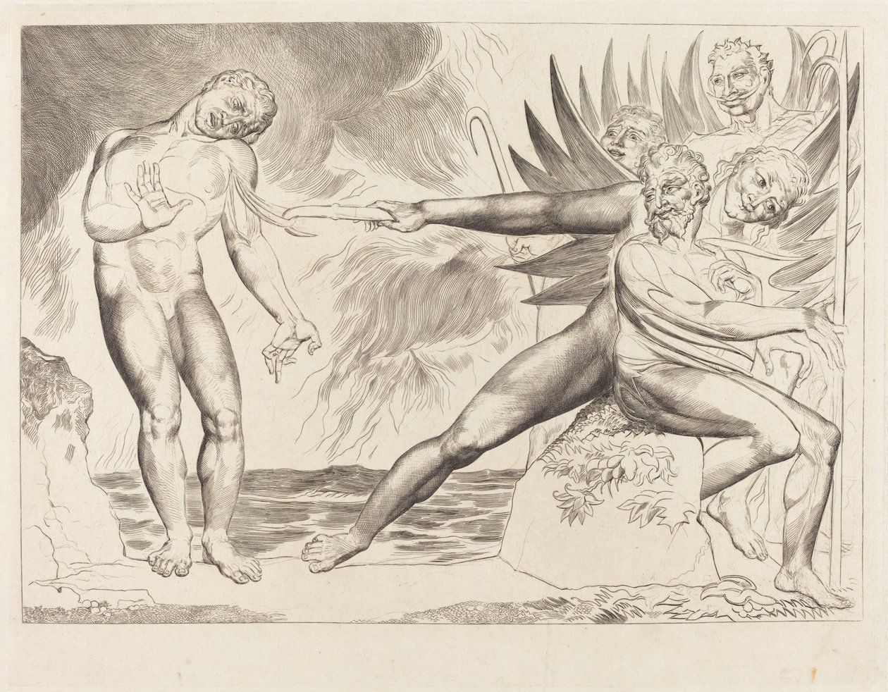 Kredsen af de korrupte embedsmænd; de Djævle, der plager Ciampolo af William Blake