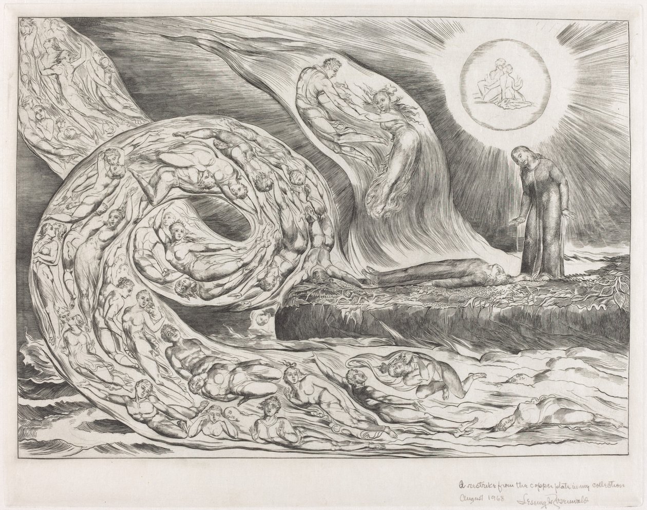The Circle of the Lustful: Paolo og Francesca af William Blake