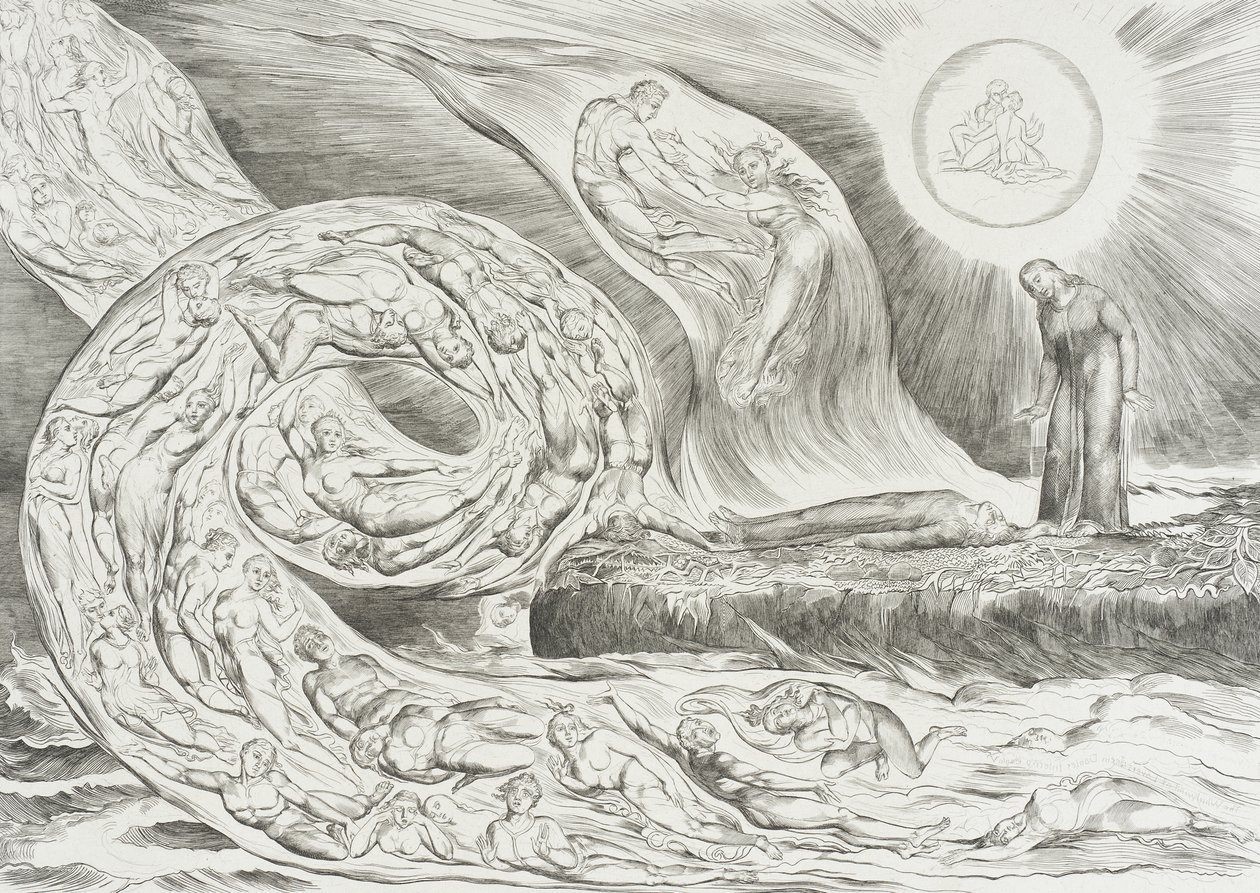De vellystiges kreds: Paolo og Francesca af William Blake