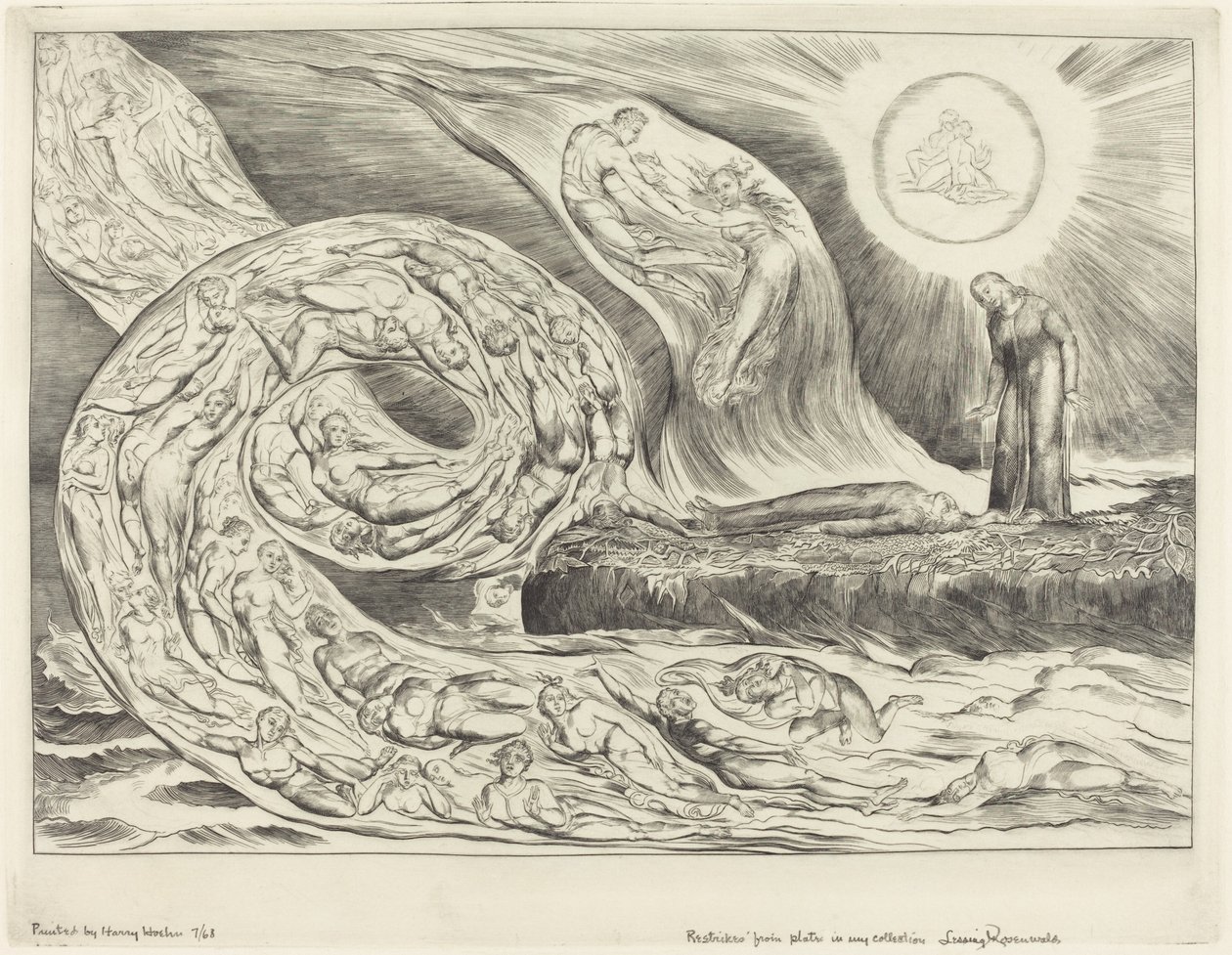 The Circle of the Lustful: Paolo og Francesca, 1827. af William Blake