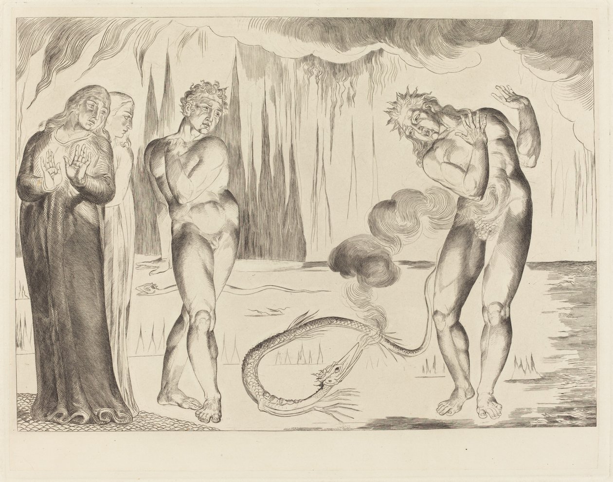 Tyvenes Kreds; Buoso Donati angrebet af slangen af William Blake