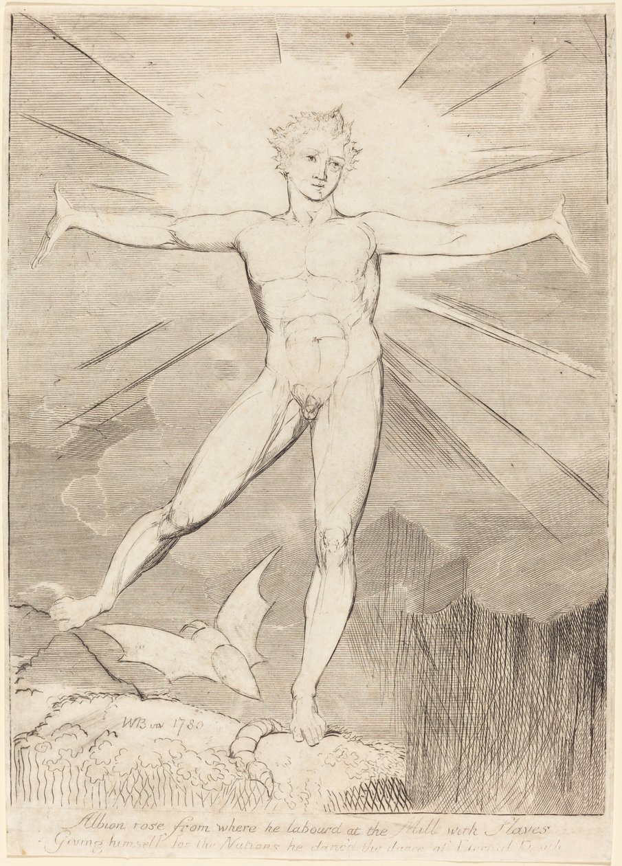 The Dance of Albion Glad Day, ca. 18031810. af William Blake