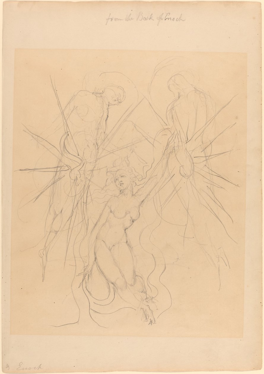 Englenes nedstigning til en af menneskenes døtre af William Blake