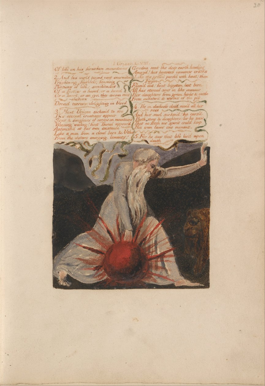 Den første bog af Urizen, Bentley kopi A af William Blake
