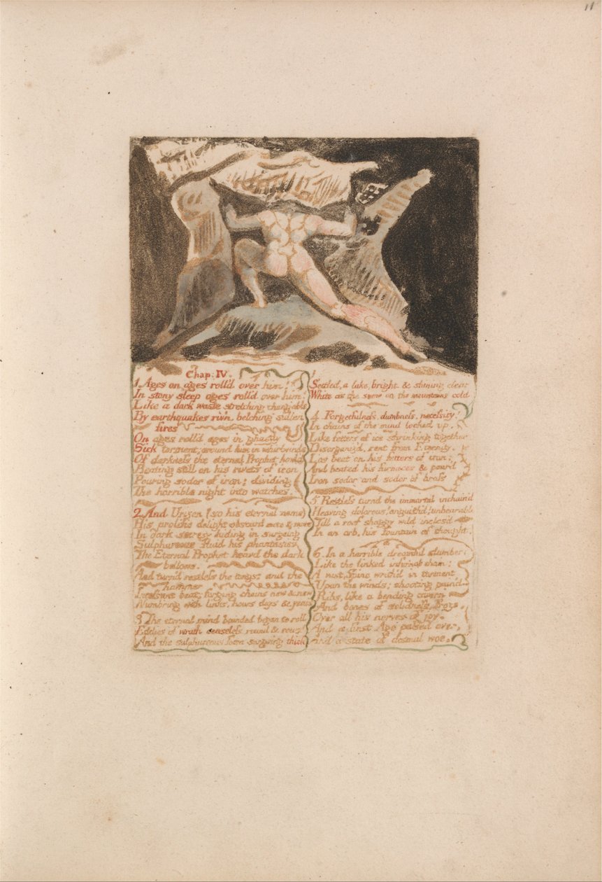 Urizens første bog, plade 13, kap. IV af William Blake